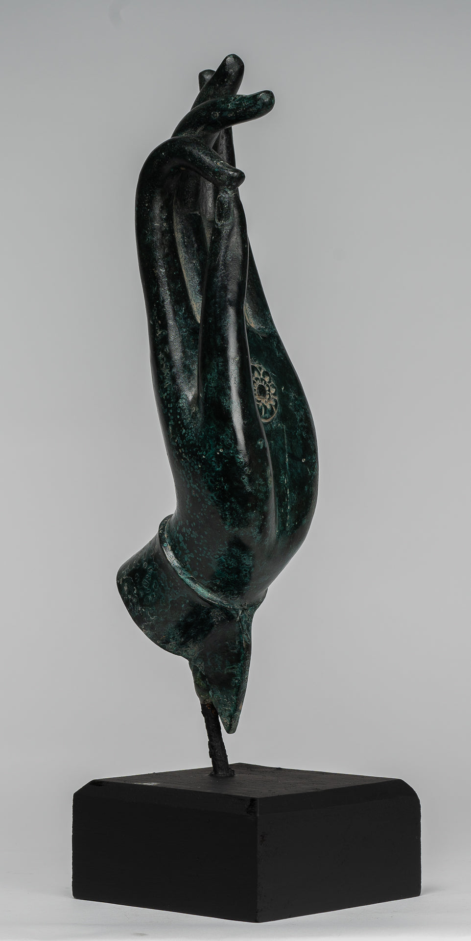 Mano de enseñanza de bronce de bronce del sudeste asiático de estilo antiguo montado - 40 cm/16 "