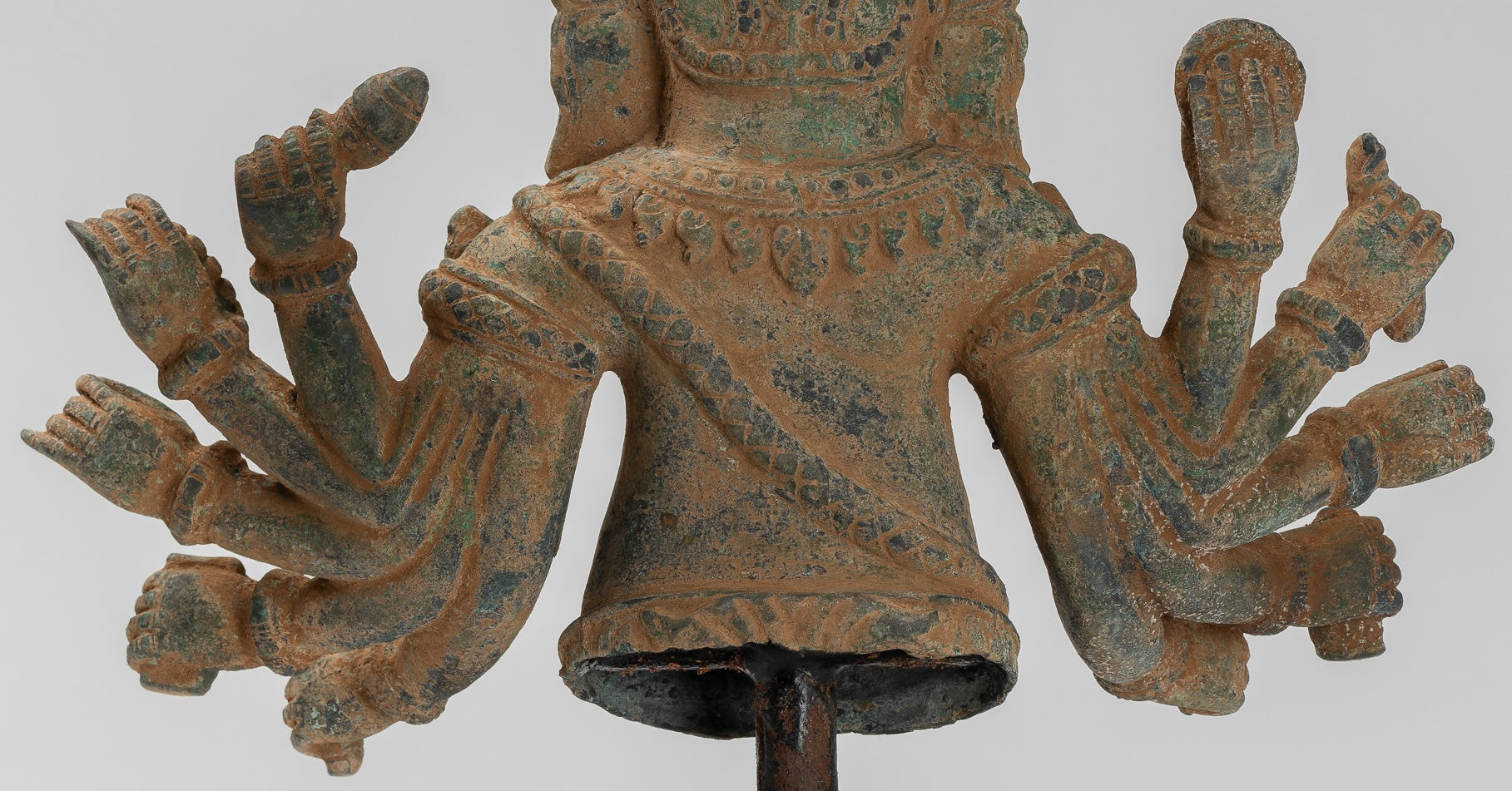 Estatua de Ganesh - Estatua de Vierdigris Ganesha montado en bronce de bronce antiguo - 39 cm/16 "