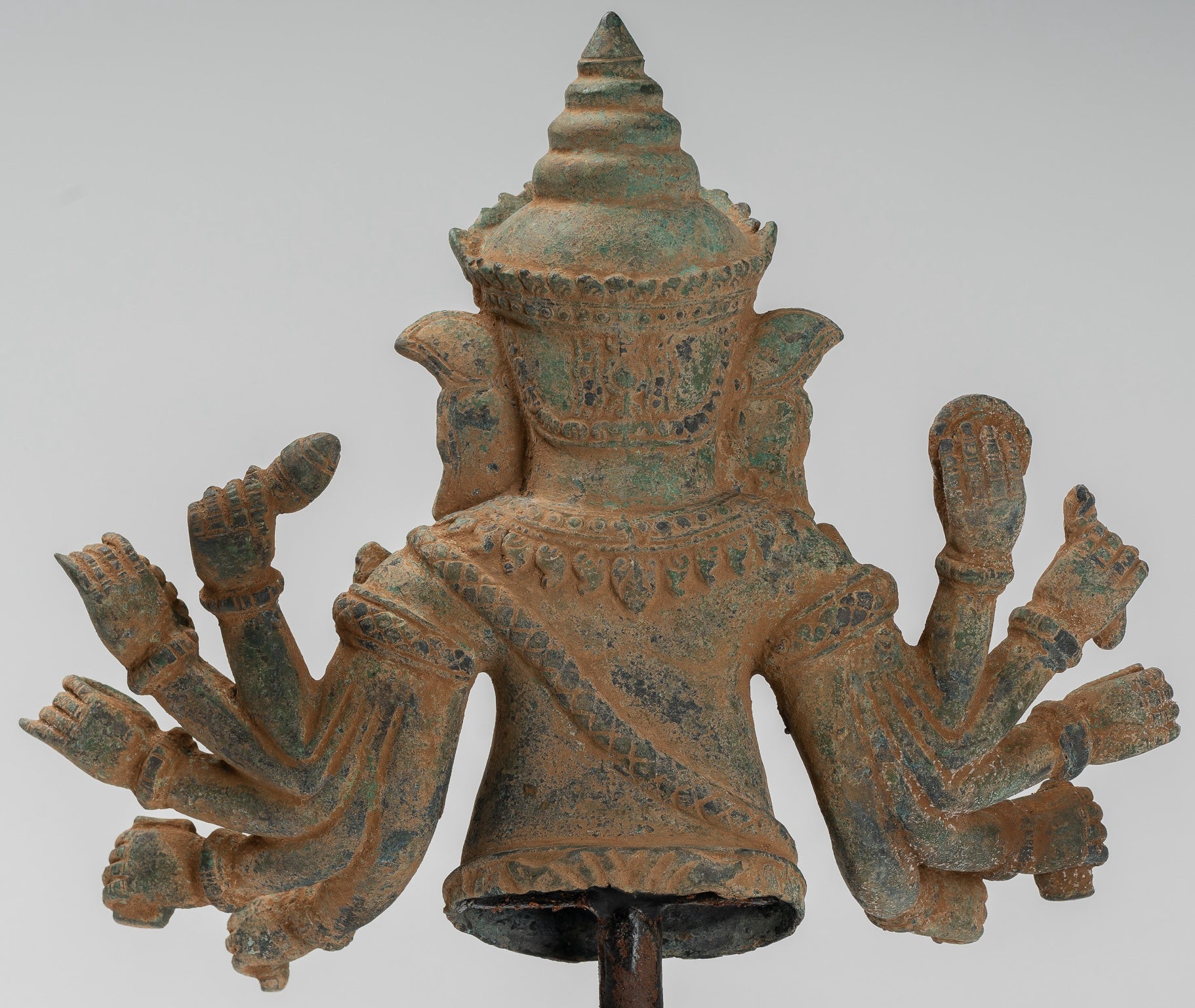 Estatua de Ganesh - Estatua de Vierdigris Ganesha montado en bronce de bronce antiguo - 39 cm/16 "