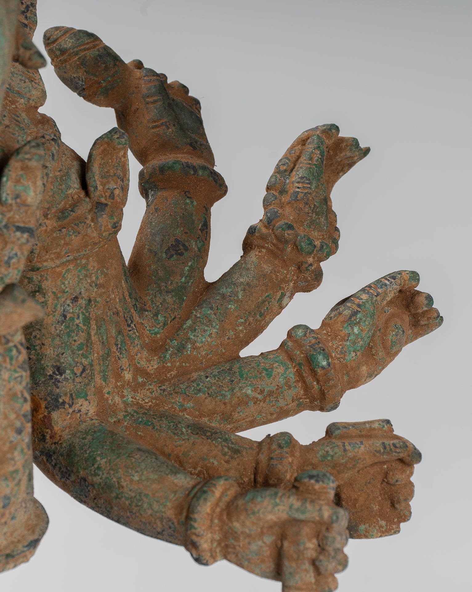 Estatua de Ganesh - Estatua de Vierdigris Ganesha montado en bronce de bronce antiguo - 39 cm/16 "