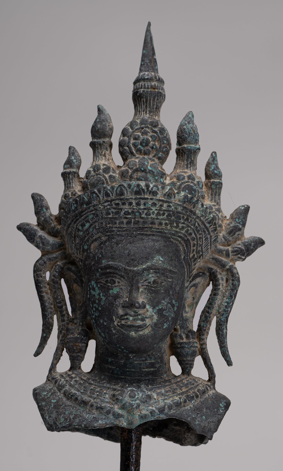 Apsara Statue - Antique Khmer Style Bronze Angkor Wat Apsara or Angel Statue - 29cm/12"