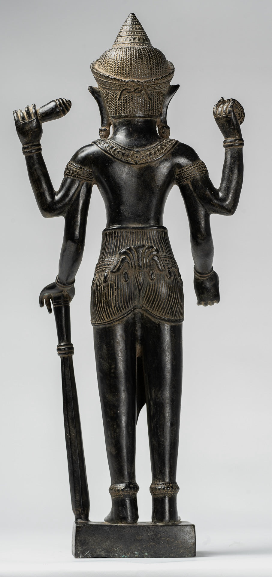 Varaha Statue - Antique Khmer Style Standing Bronze Varaha Boar Avatar of Vishnu - 55cm/22"