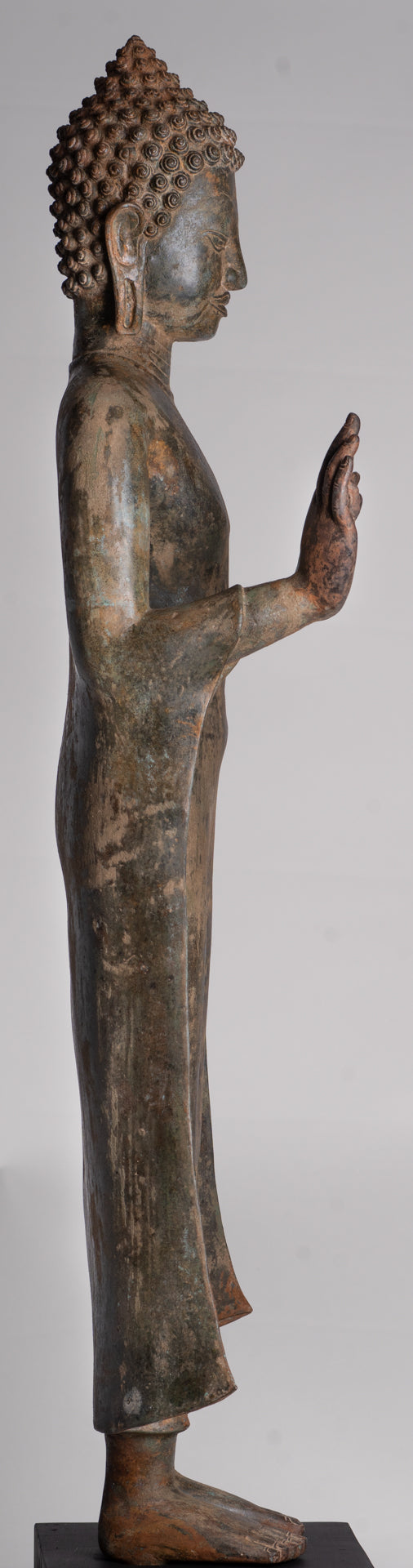 Buddha Statue - Antique Thai Style Standing Bronze Teaching Dvaravati Buddha Statue - 101cm/40" Tall