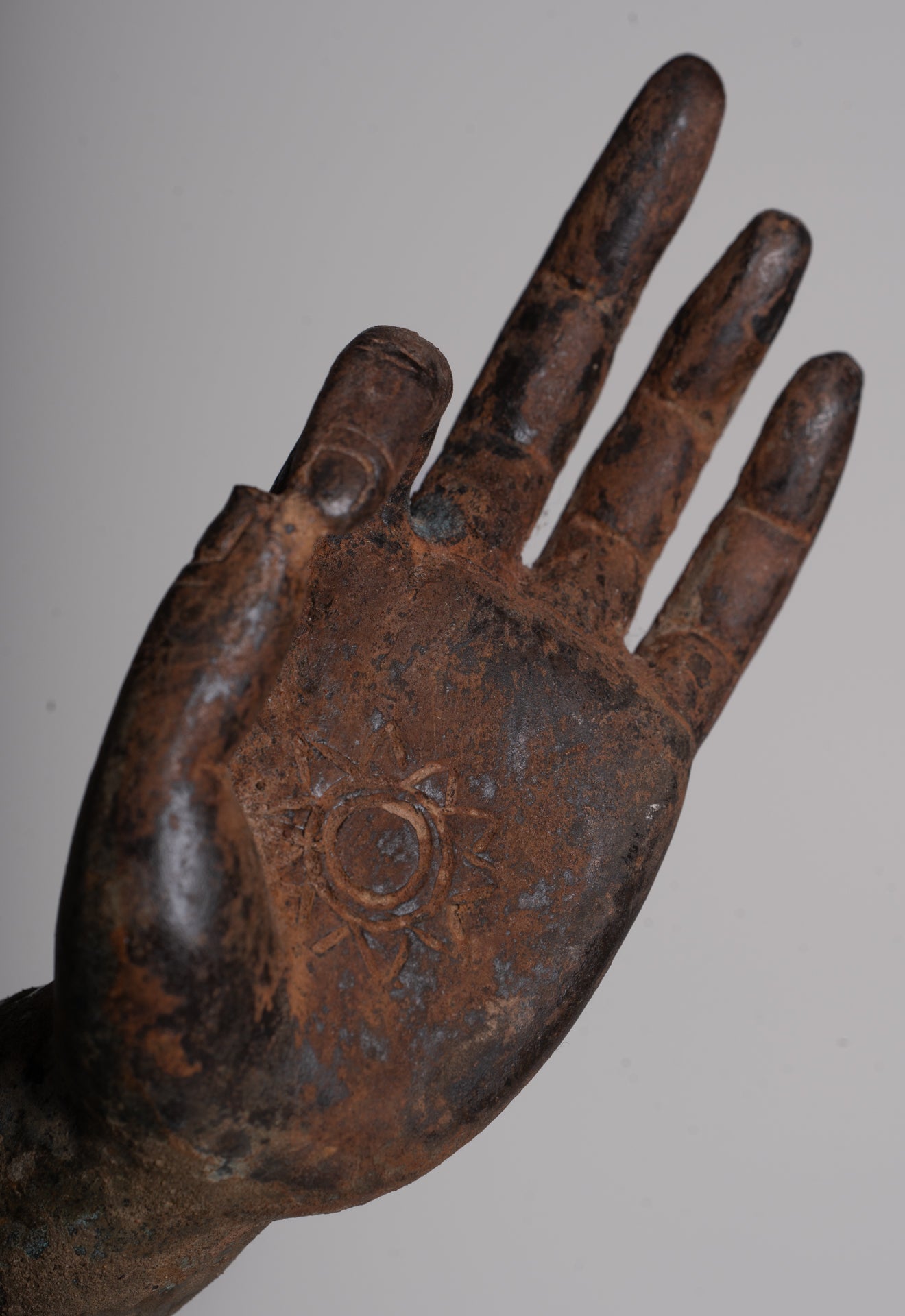 Buddha Statue - Antique Thai Style Standing Bronze Teaching Dvaravati Buddha Statue - 101cm/40" Tall