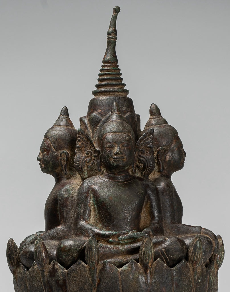 Estatua de Buda de Cuatro Casas de Estilo Jurón Antiguo Jurón - 51 cm/20 "