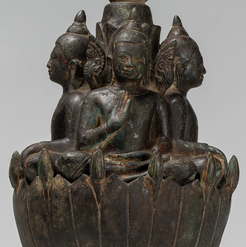 Estatua de Buda de Cuatro Casas de Estilo Jurón Antiguo Jurón - 51 cm/20 "