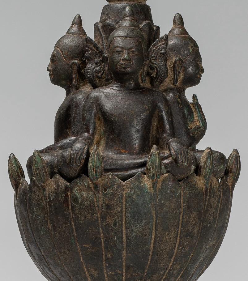 Estatua de Buda de Cuatro Casas de Estilo Jurón Antiguo Jurón - 51 cm/20 "