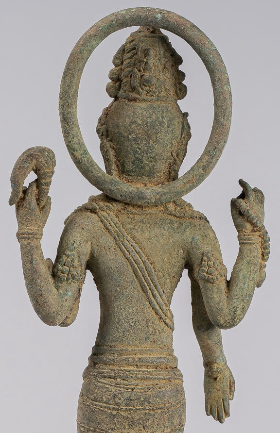 Lokeshvara - Antique Indonesian Style Majapahit Standing Bronze Lokeshvara Statue - 39cm/16"