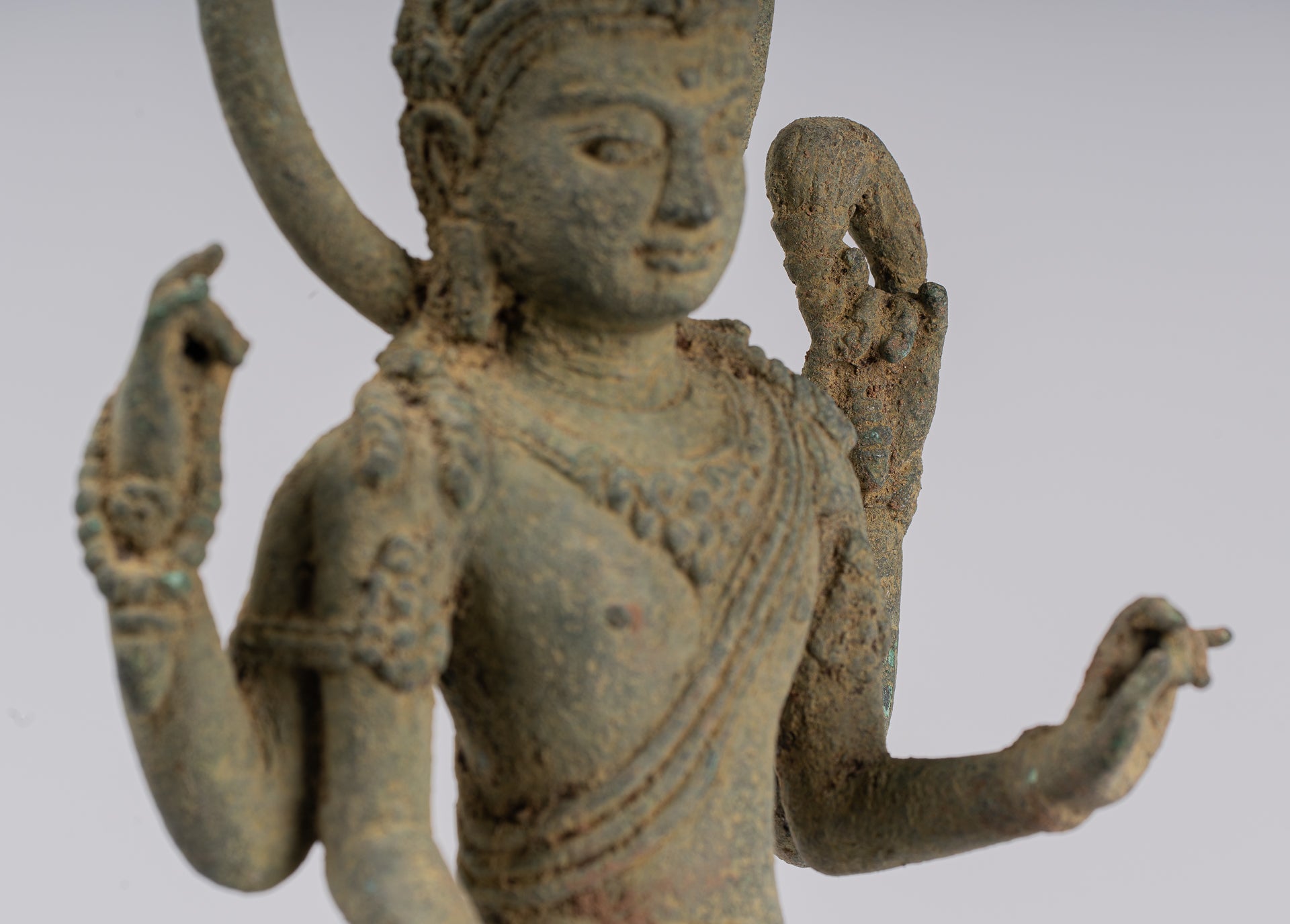 Lokeshvara - Antique Indonesian Style Majapahit Standing Bronze Lokeshvara Statue - 39cm/16"