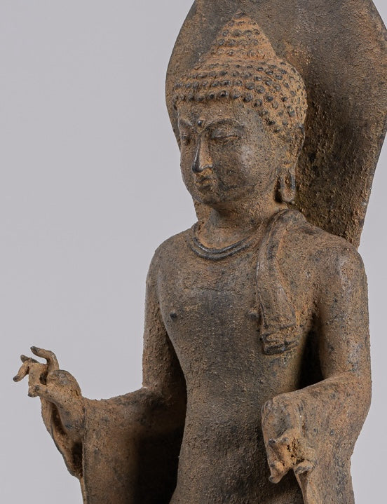 Buddha Statue - Antique Indonesian Style Bronze Javanese Teaching Buddha - 45cm/18"