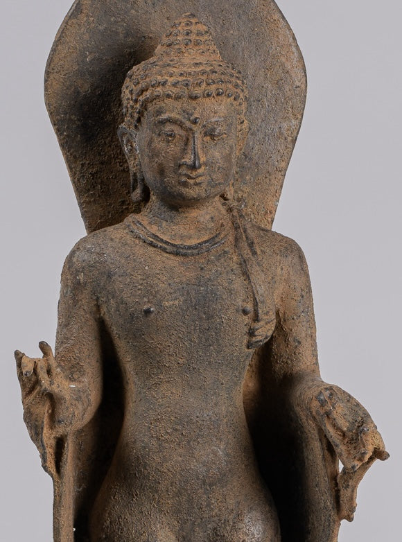 Buddha Statue - Antique Indonesian Style Bronze Javanese Teaching Buddha - 45cm/18"