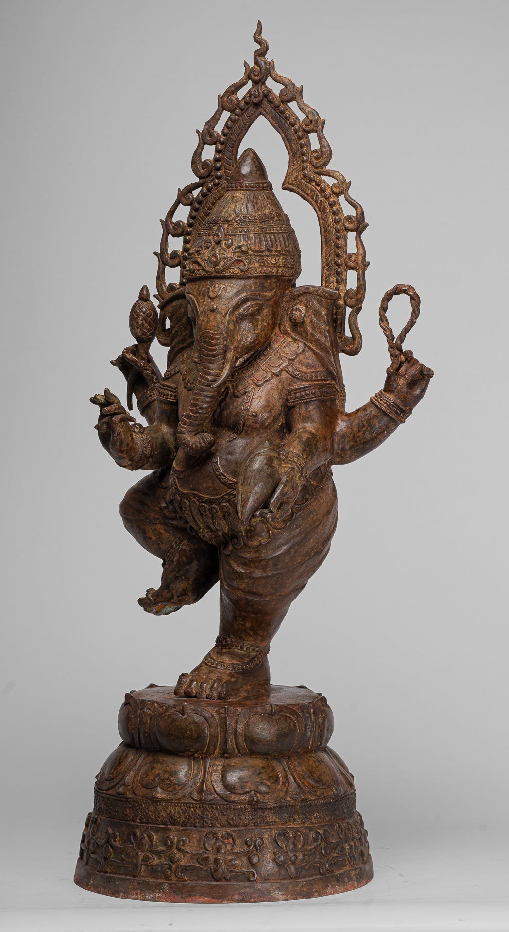 Large Ganesha Statue - Antique Thai Style Bronze Dancing Ganesh Statue - 85cm/34"