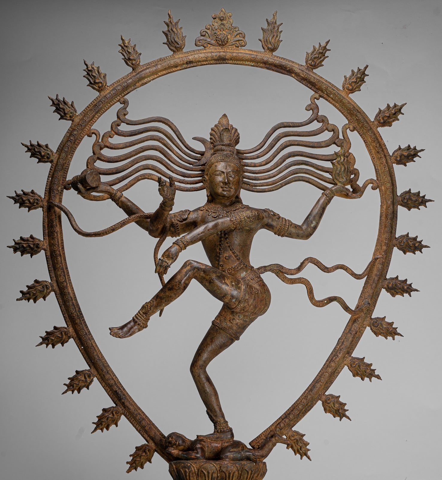 Large Shiva Statue - Antique Indian Style Bronze Dancing Shiva statue as Lord Nataraja - 109cm(44") Tall