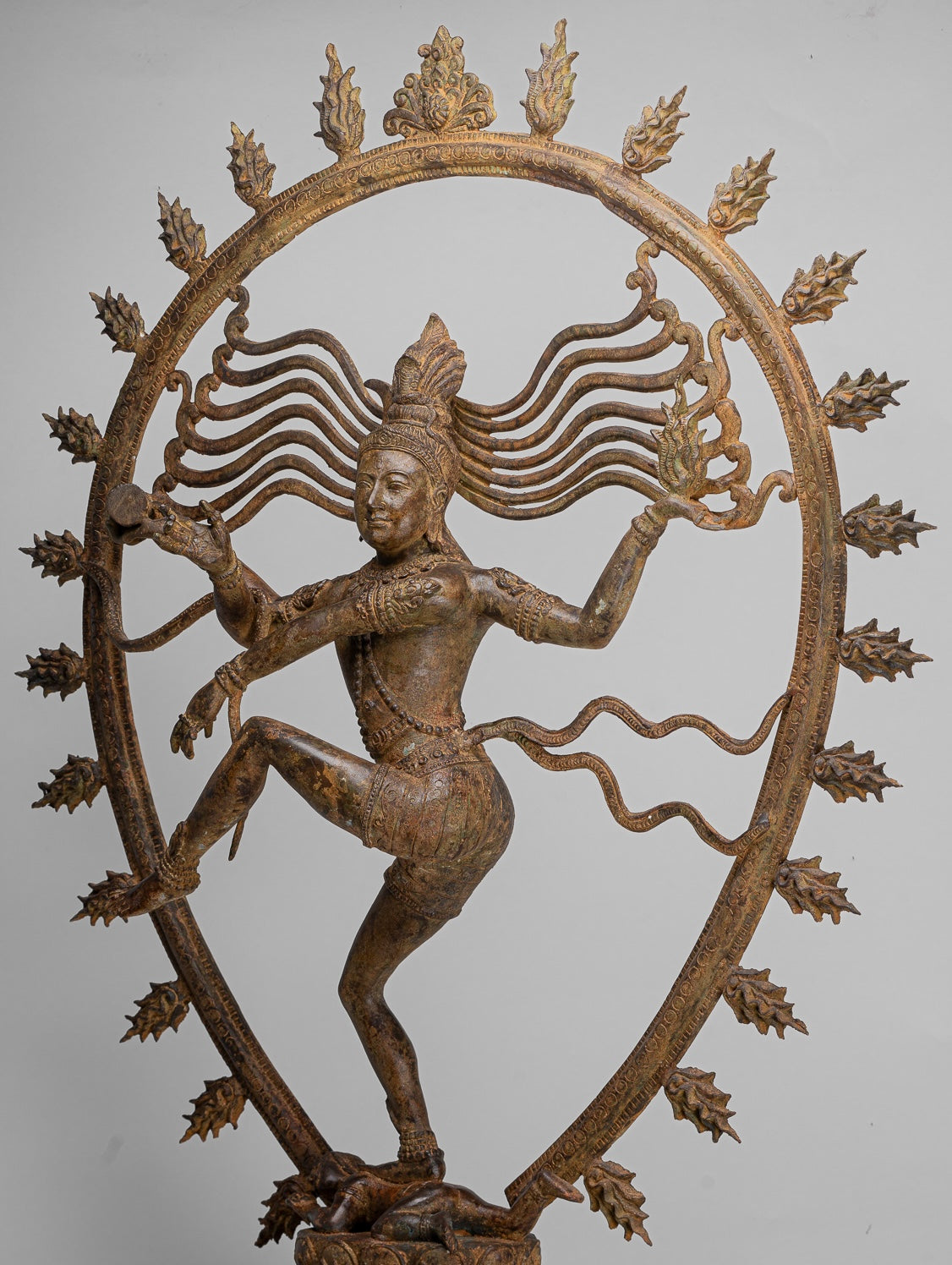 Large Shiva Statue - Antique Indian Style Bronze Dancing Shiva statue as Lord Nataraja - 109cm(44") Tall