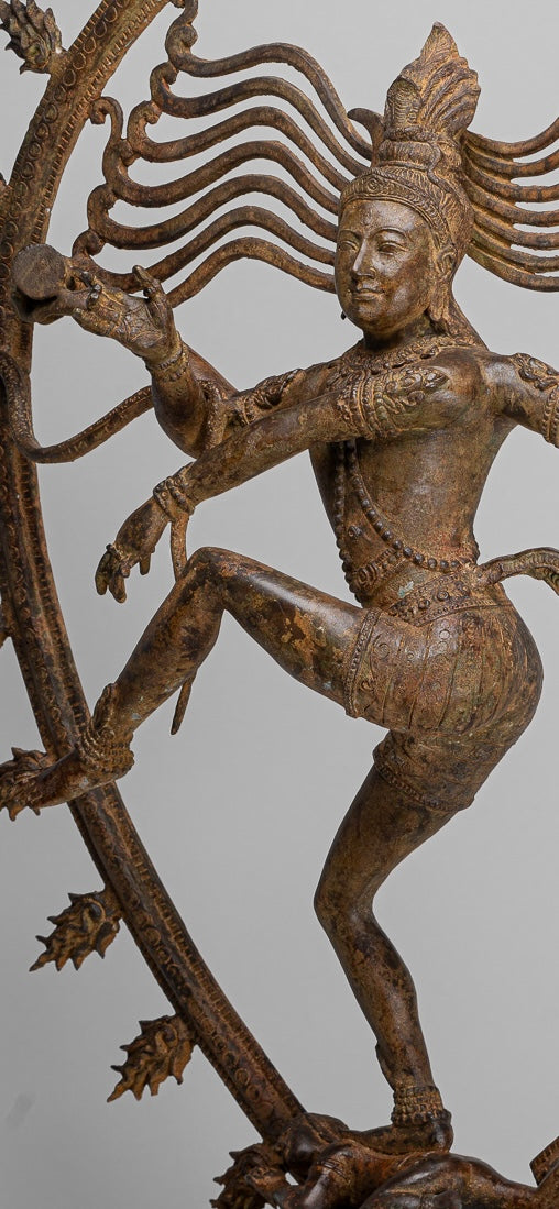 Large Shiva Statue - Antique Indian Style Bronze Dancing Shiva statue as Lord Nataraja - 109cm(44") Tall
