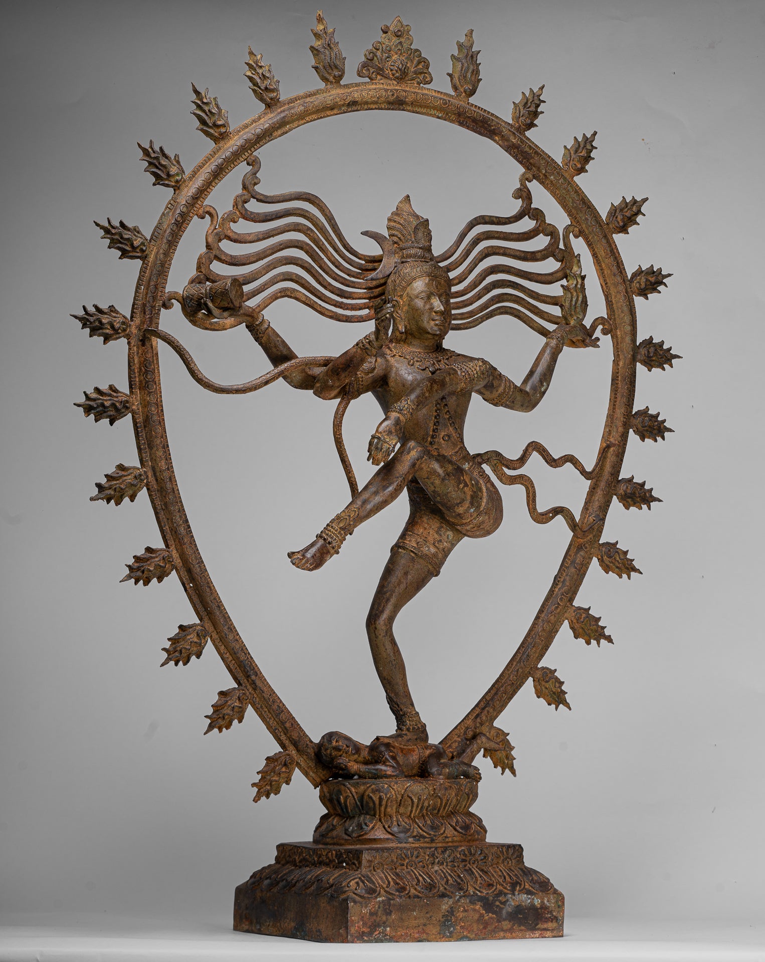 Large Shiva Statue - Antique Indian Style Bronze Dancing Shiva statue as Lord Nataraja - 109cm(44") Tall