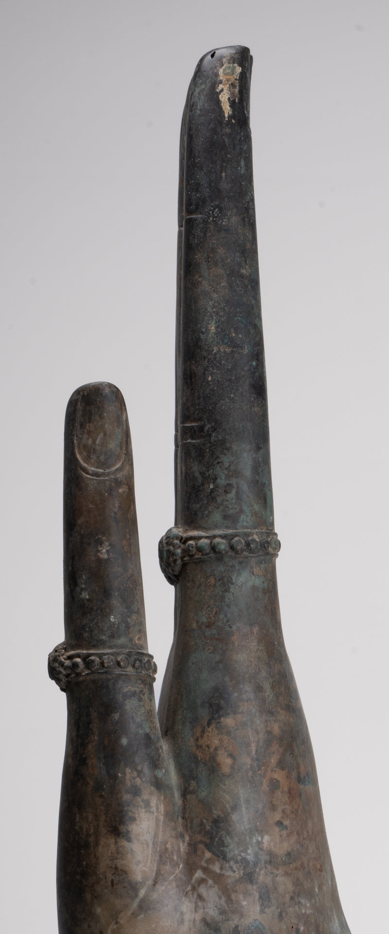 Large Hand - Mounted Antique Thai Style Southeast Asia Bronze Thai Protection Hand - 77cm/31"