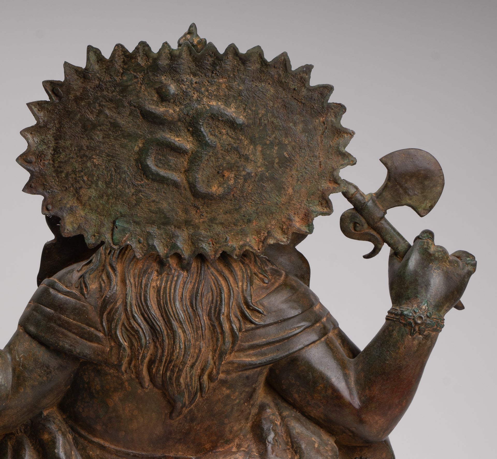 Ganesh - Antique Thai Style Bronze Reclining Ganesha Statue w/Mouse - 55cm/22"