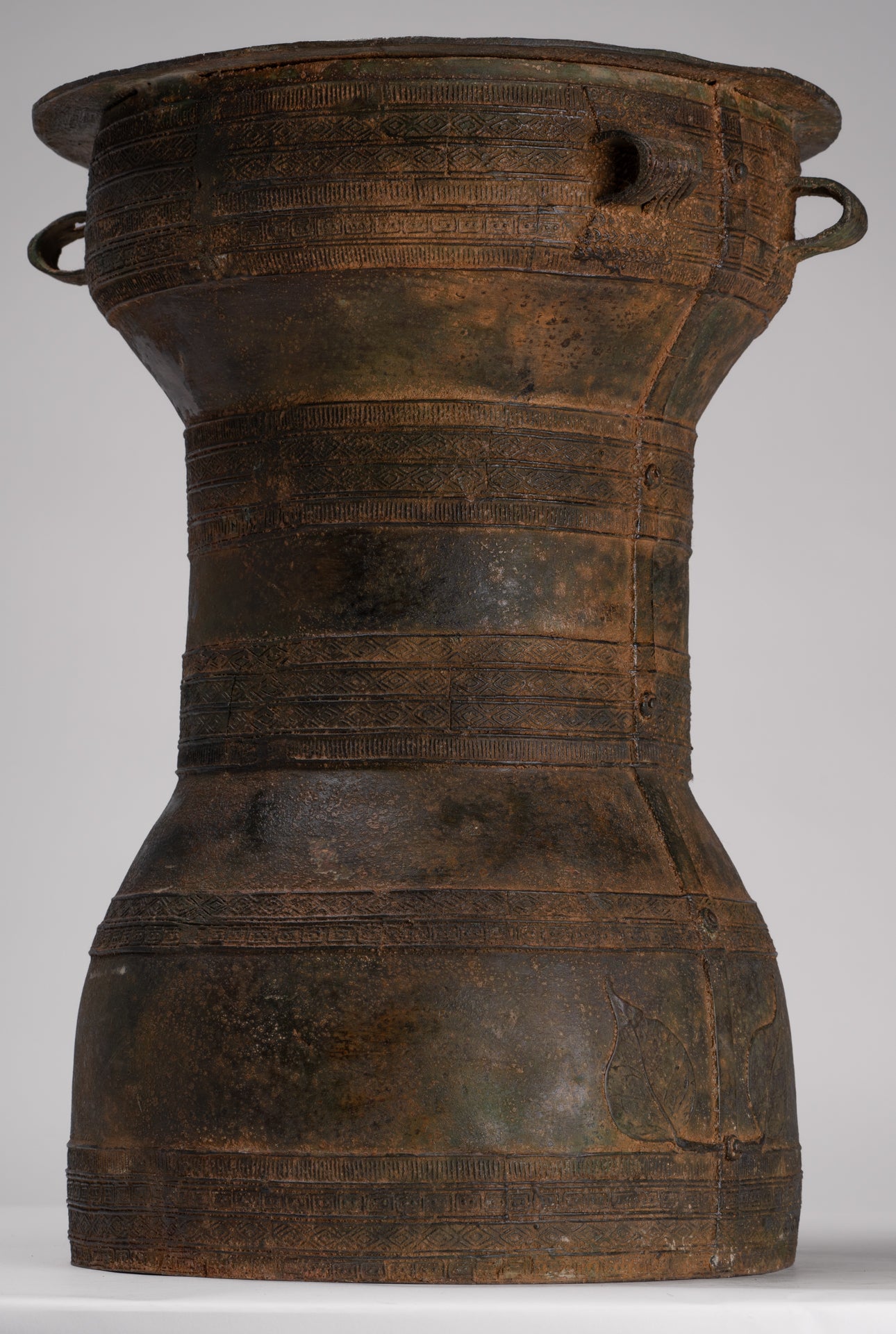 Vietnamese Rain Drum - Antique Vietnamese Style Bronze Free Standing Rain Drum - 47cm/19"