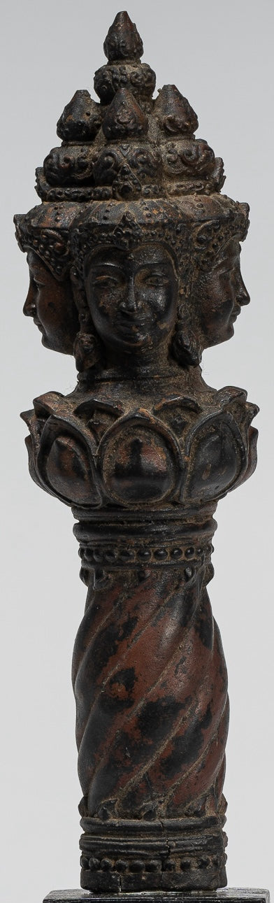 Vajrapāṇi Statue - Antique Khmer Style Vajra or Thunderbolt Vajrapāṇi Statue - 28cm/11"