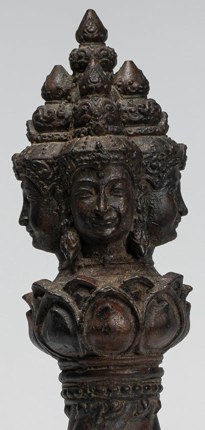 Statue Vajrapāṇi - Antique Khmer Style Vajra o Thunderbolt Vajrapāṇi Statue - 28cm/11 "