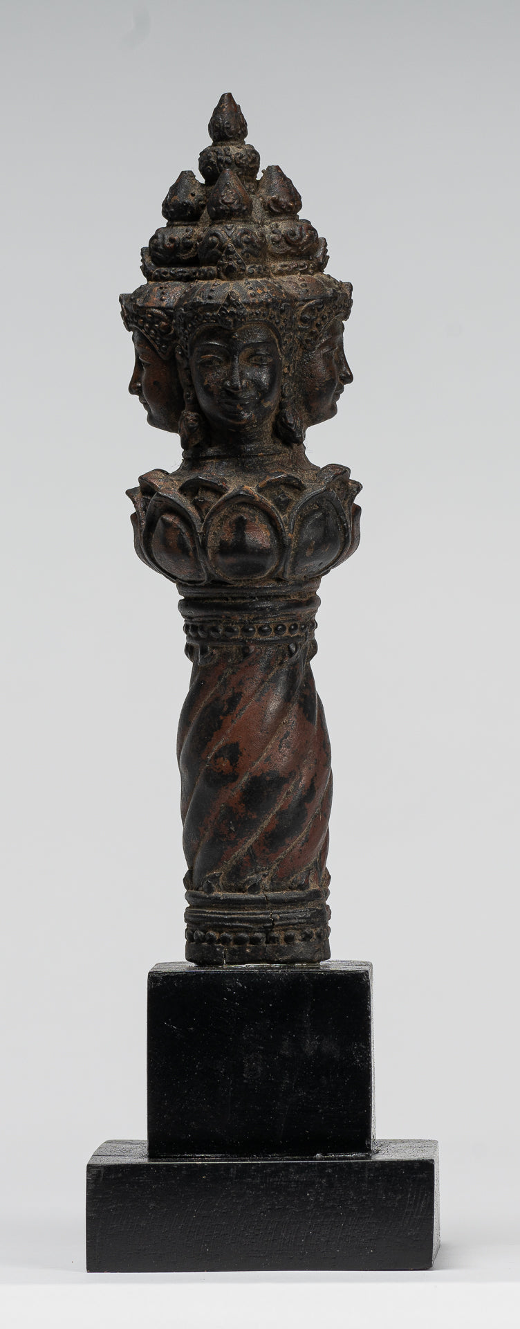 Vajrapāṇi Statue - Antique Khmer Style Vajra or Thunderbolt Vajrapāṇi Statue - 28cm/11"