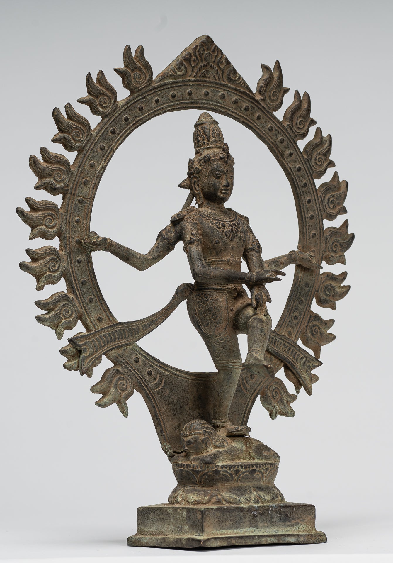 Shiva Statue - Antique Javanese Style Bronze Dancing Shiva statue as Lord Nataraja - 29cm(12") Tall