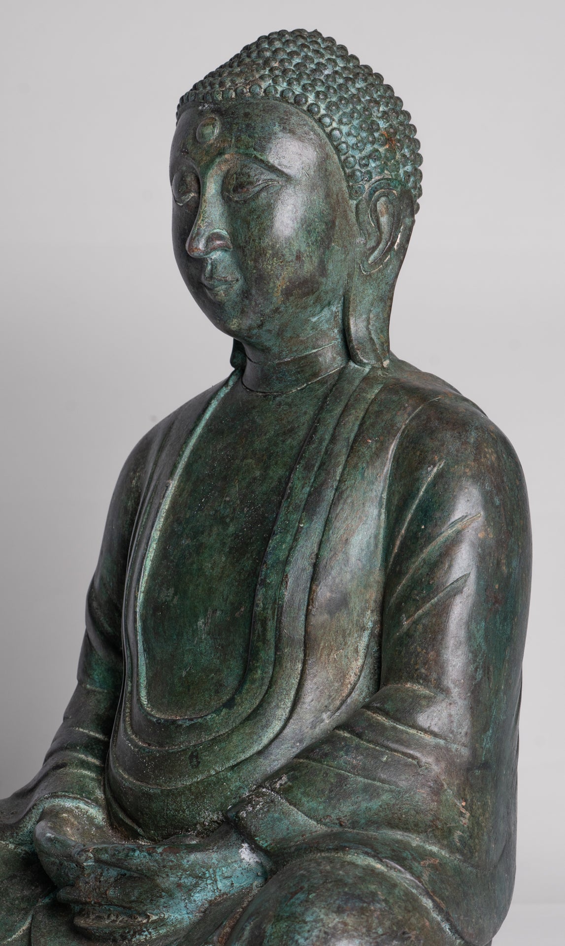 Japanese Buddha - Antique Japanese Style Bronze Seated Meditation Amitabha Buddha Statue - 38cm/15"