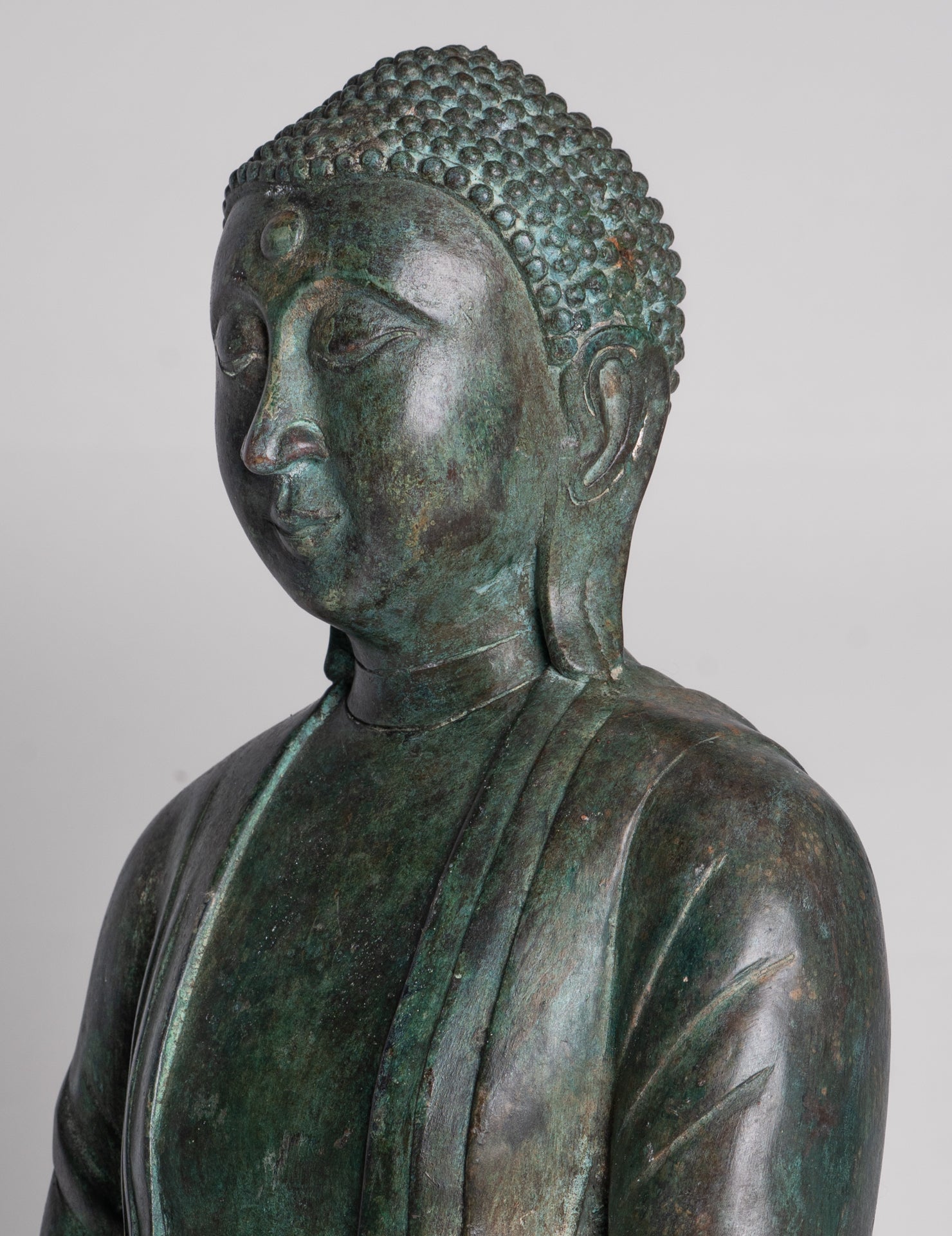 Japanese Buddha - Antique Japanese Style Bronze Seated Meditation Amitabha Buddha Statue - 38cm/15"
