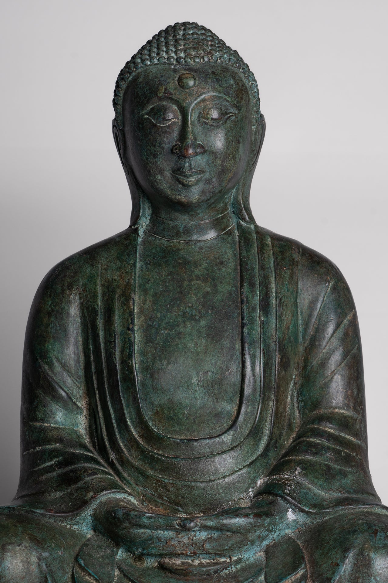 Japanese Buddha - Antique Japanese Style Bronze Seated Meditation Amitabha Buddha Statue - 38cm/15"