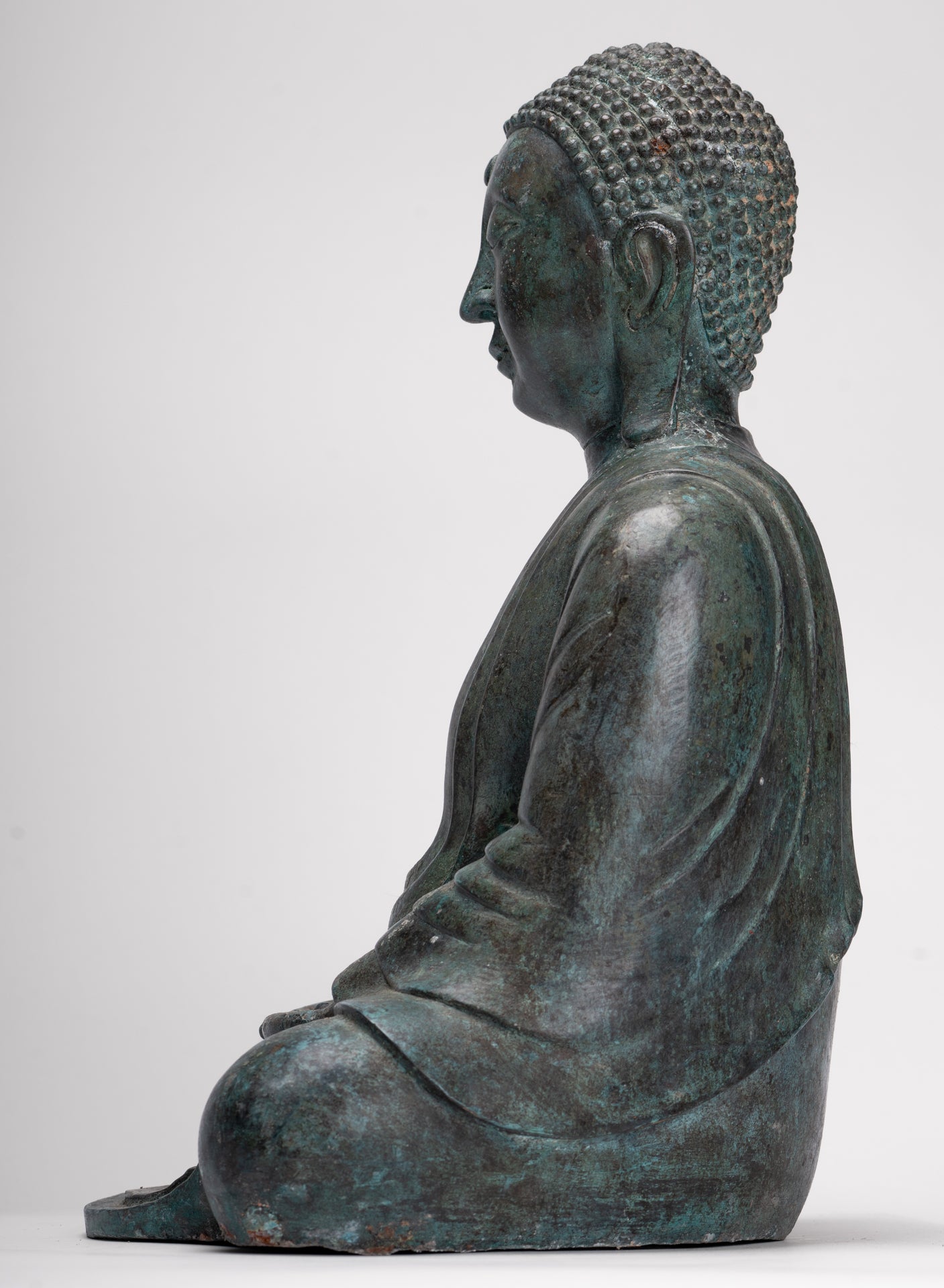 Japanese Buddha - Antique Japanese Style Bronze Seated Meditation Amitabha Buddha Statue - 38cm/15"