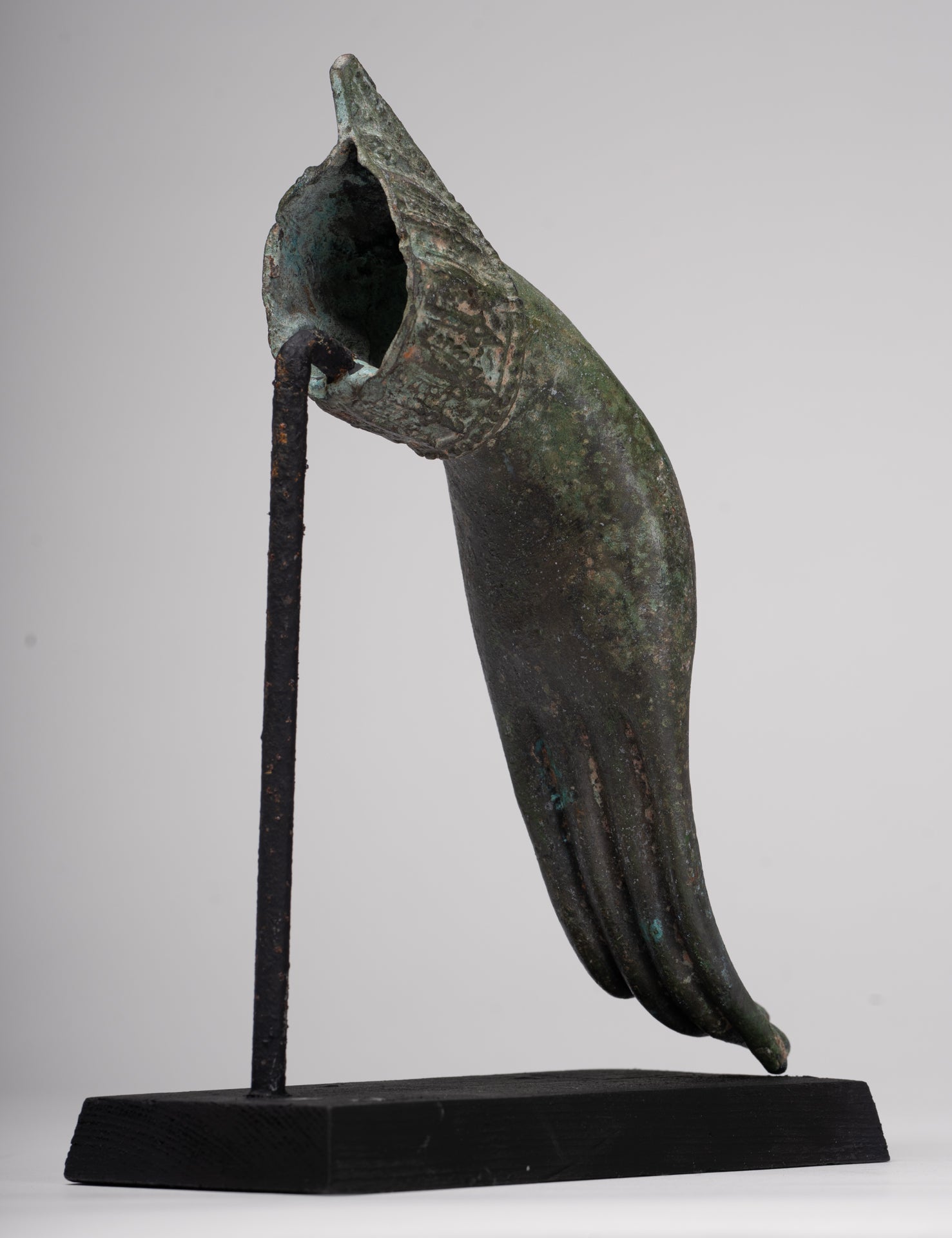 Mounted Antique Thai Style Southeast Asia Bronze Thai Teaching Hand - 25.5cm/10"