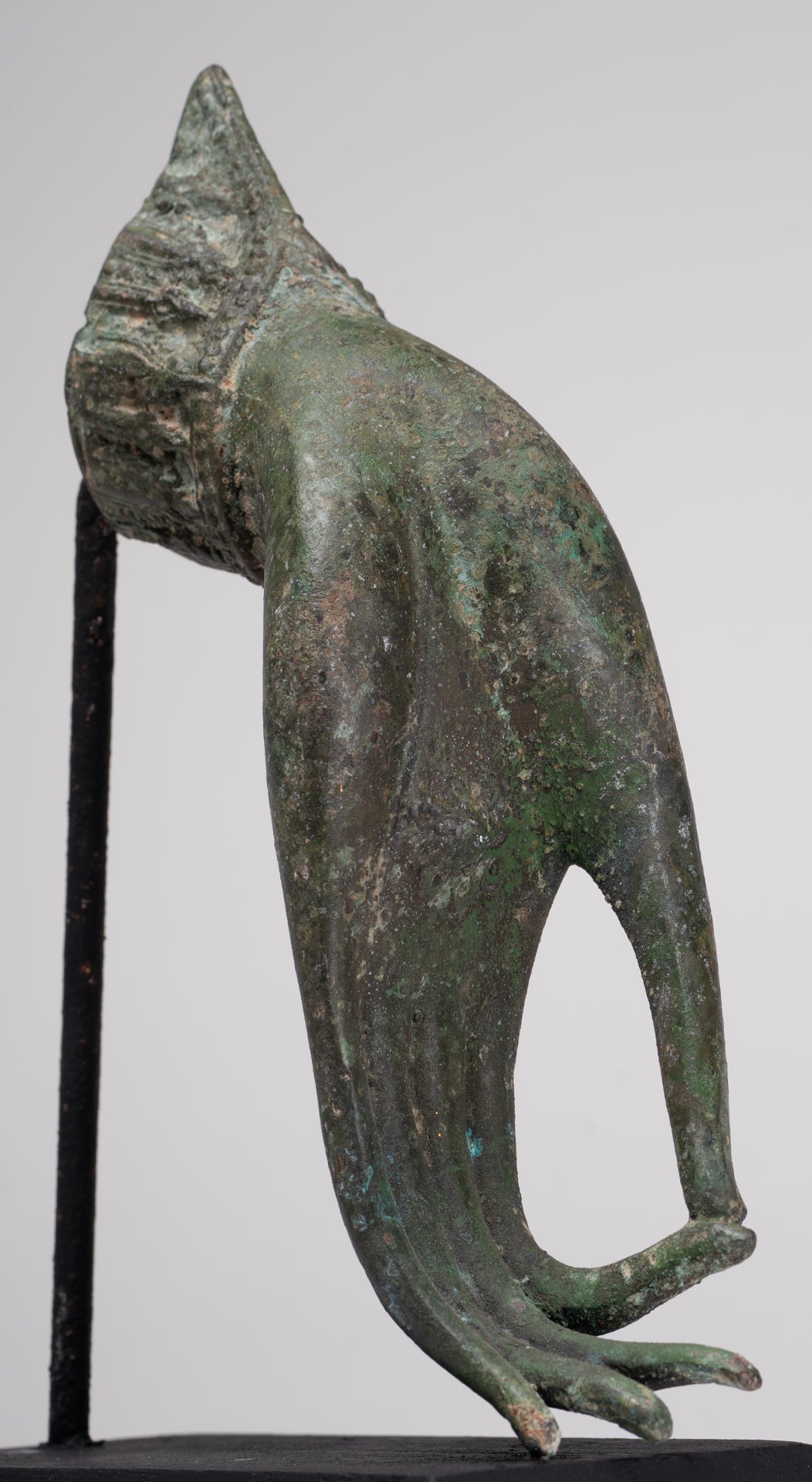 Mounted Antique Thai Style Southeast Asia Bronze Thai Teaching Hand - 25.5cm/10"