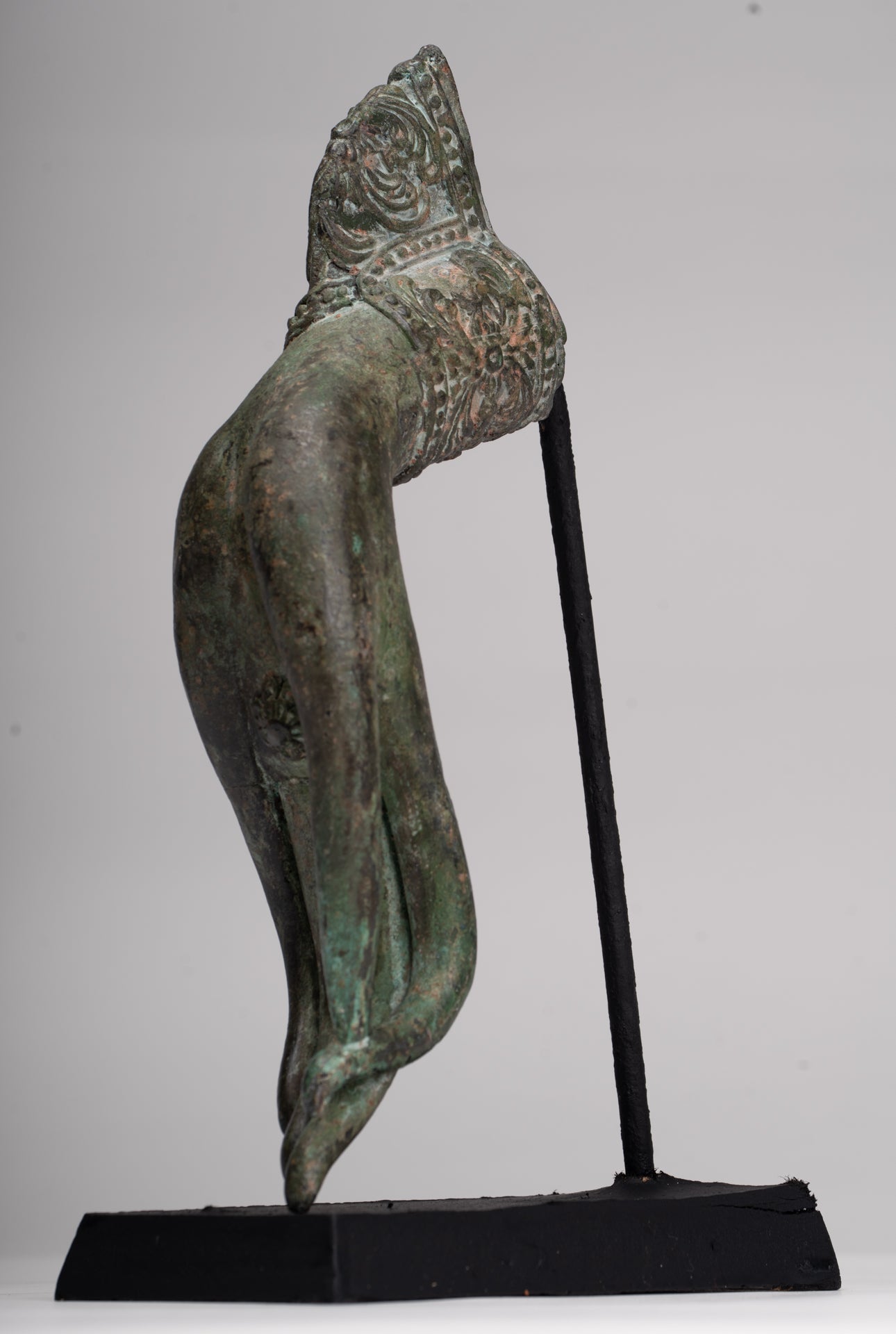 Mounted Antique Thai Style Southeast Asia Bronze Thai Teaching Hand - 30cm/12"