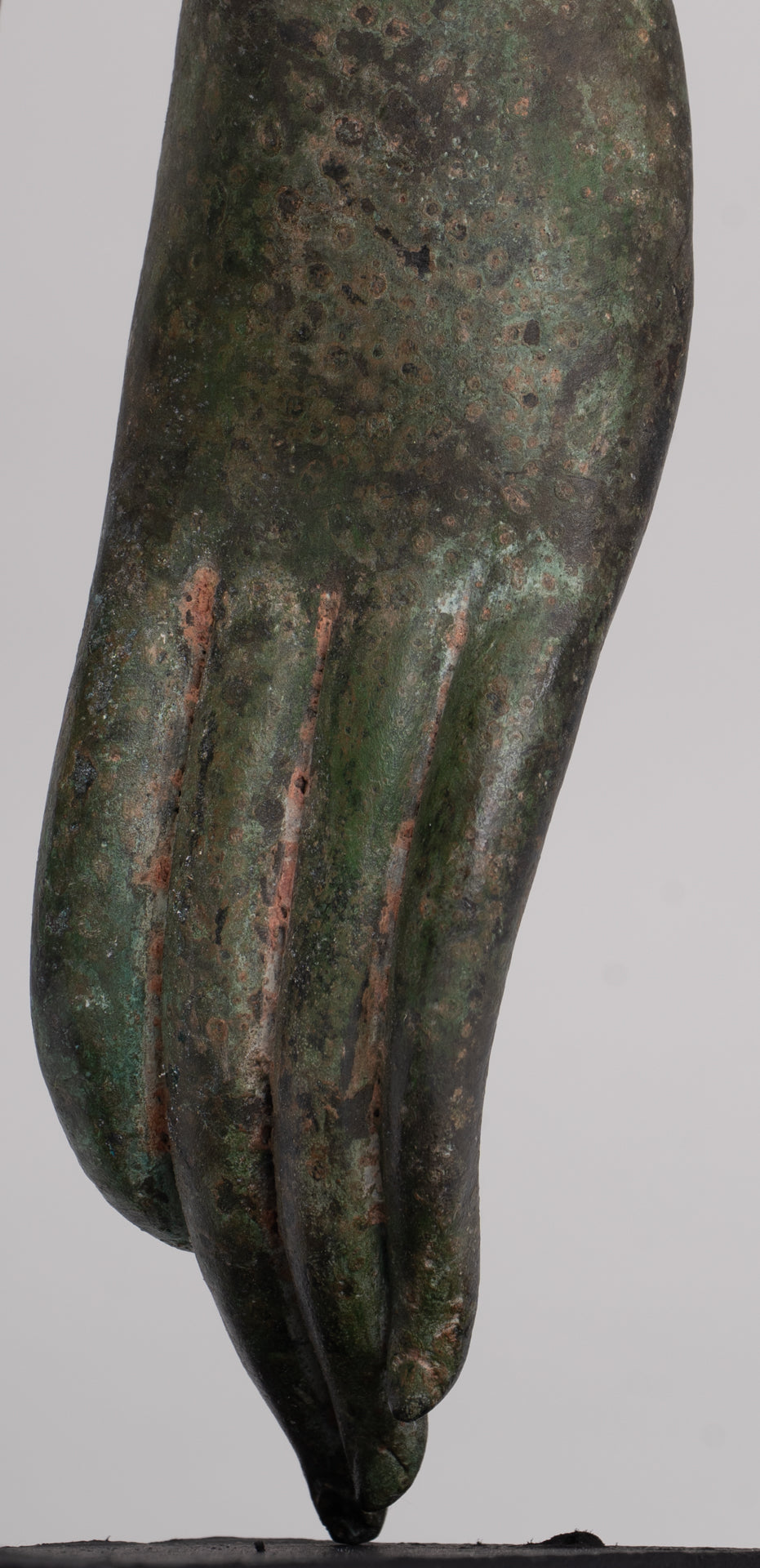 Mounted Antique Thai Style Southeast Asia Bronze Thai Teaching Hand - 30cm/12"