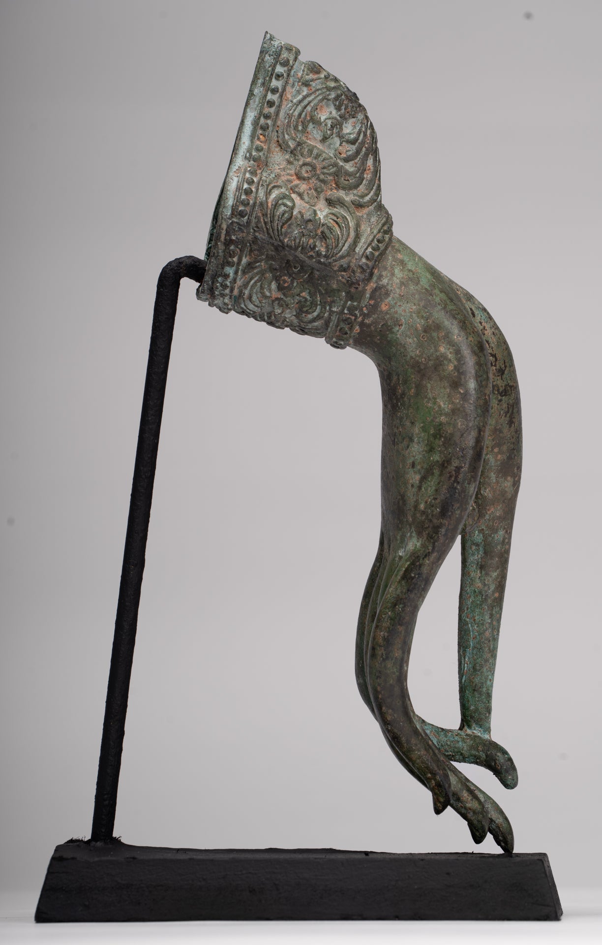 Mounted Antique Thai Style Southeast Asia Bronze Thai Teaching Hand - 30cm/12"