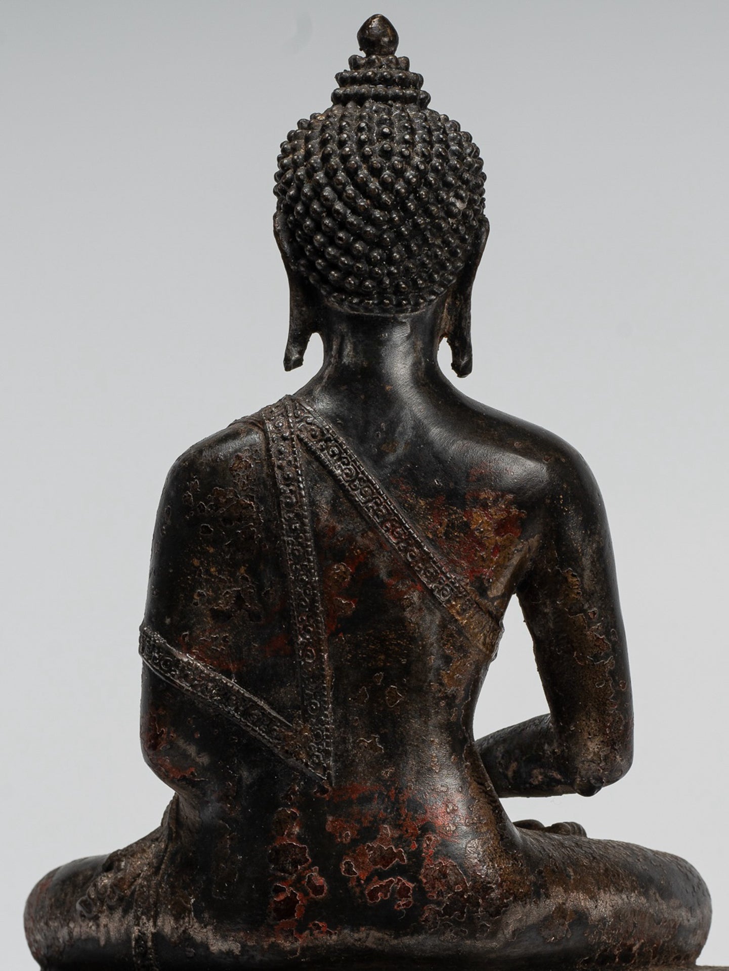 Buddha Statue - Antique Tibet Style Bronze Seated Amitabha Meditation Buddha Statue - 26cm/10"