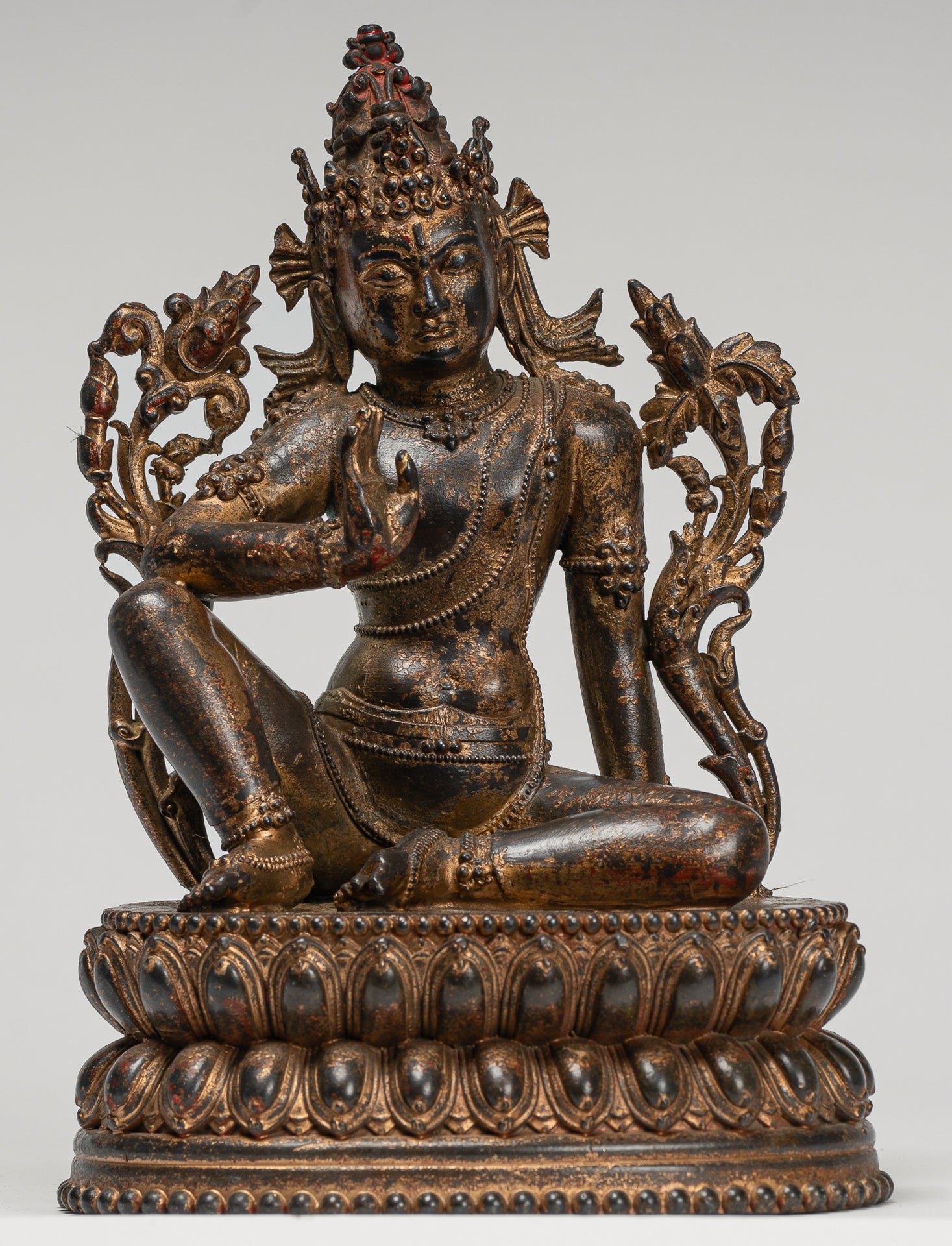 Bodhisattva Statue - Masterpiece Antique Tibetan Style Avalokiteshvara Bodhisattva Statue - 25cm/10"