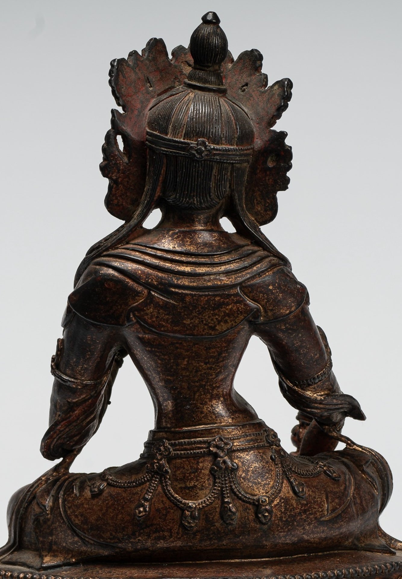 Estatua de Buda - Estilo chino antiguo Enseñanza de bronce sentado Buda - 28 cm/11 "