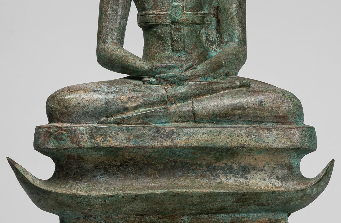 Buddha Statue - Large Antique Laos Style Meditation Buddha Statue - 71cm/28"