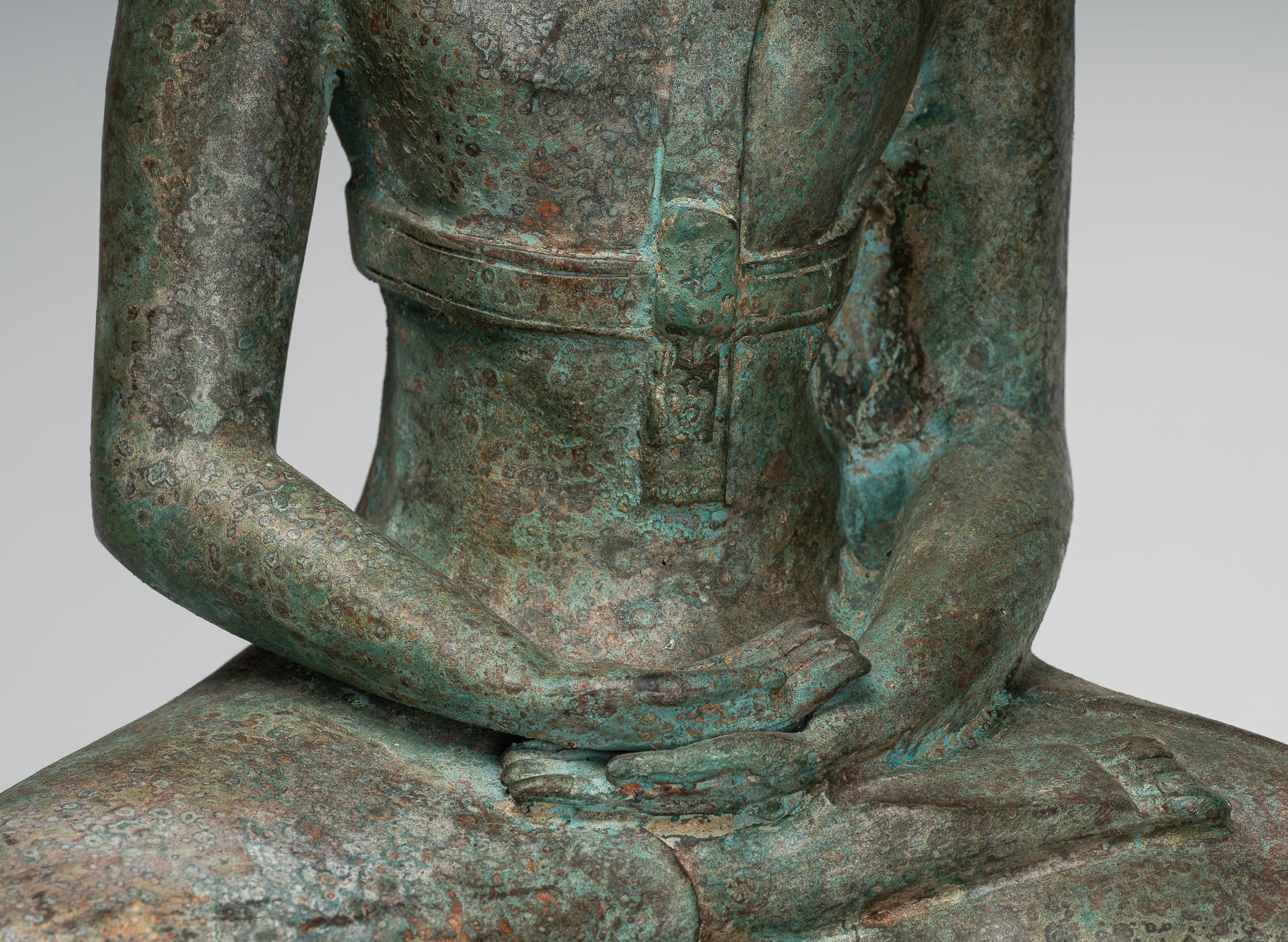 Buddha Statue - Large Antique Laos Style Meditation Buddha Statue - 71cm/28"