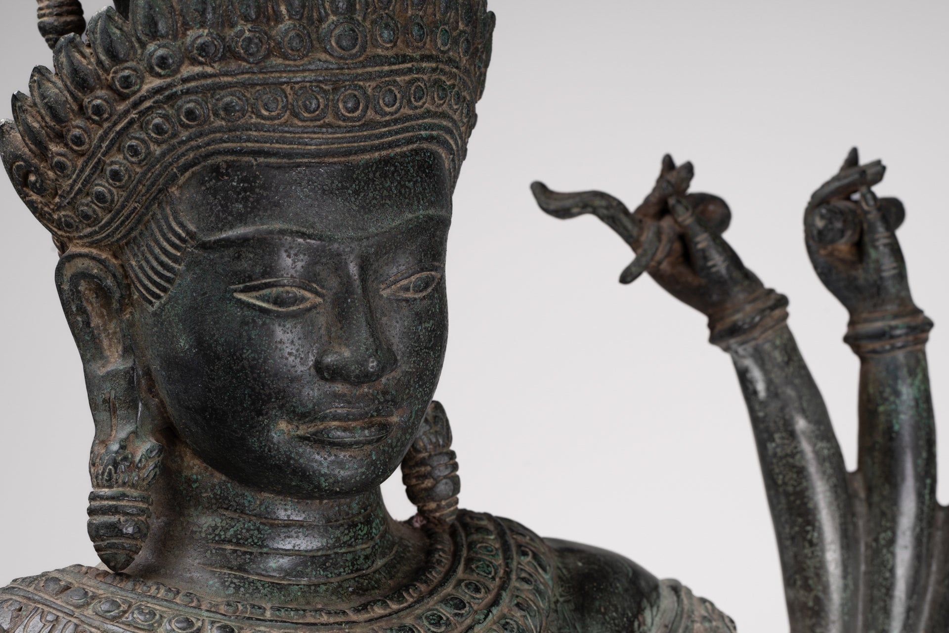 Deity Statue - Antique Khmer Style Bayon Prajnaparamita Statue / Goddess - 115cm/46"