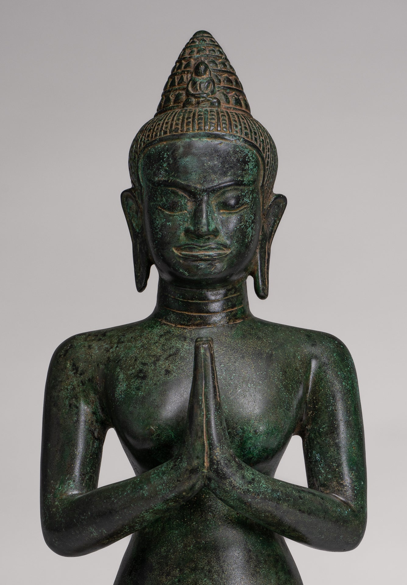 Deity Statue - Antique Khmer Style Bayon Prajnaparamita Statue / Goddess - 54cm/22"