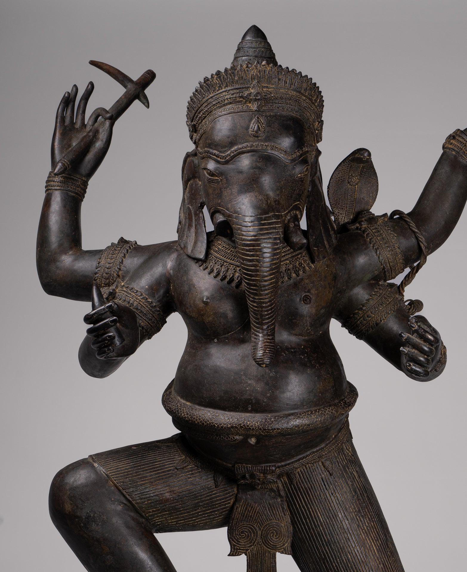 Large Ganesha Statue - Antique Thai Style Bronze Dancing Ganesh Statue - 120cm/48"
