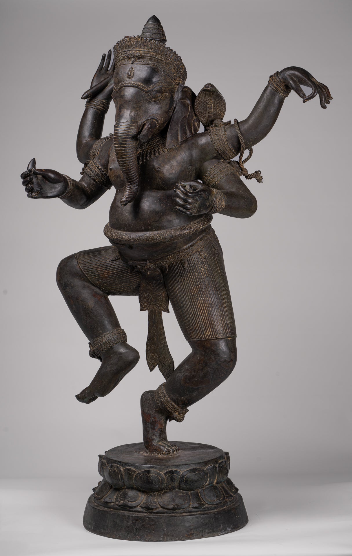 Large Ganesha Statue - Antique Thai Style Bronze Dancing Ganesh Statue - 120cm/48"