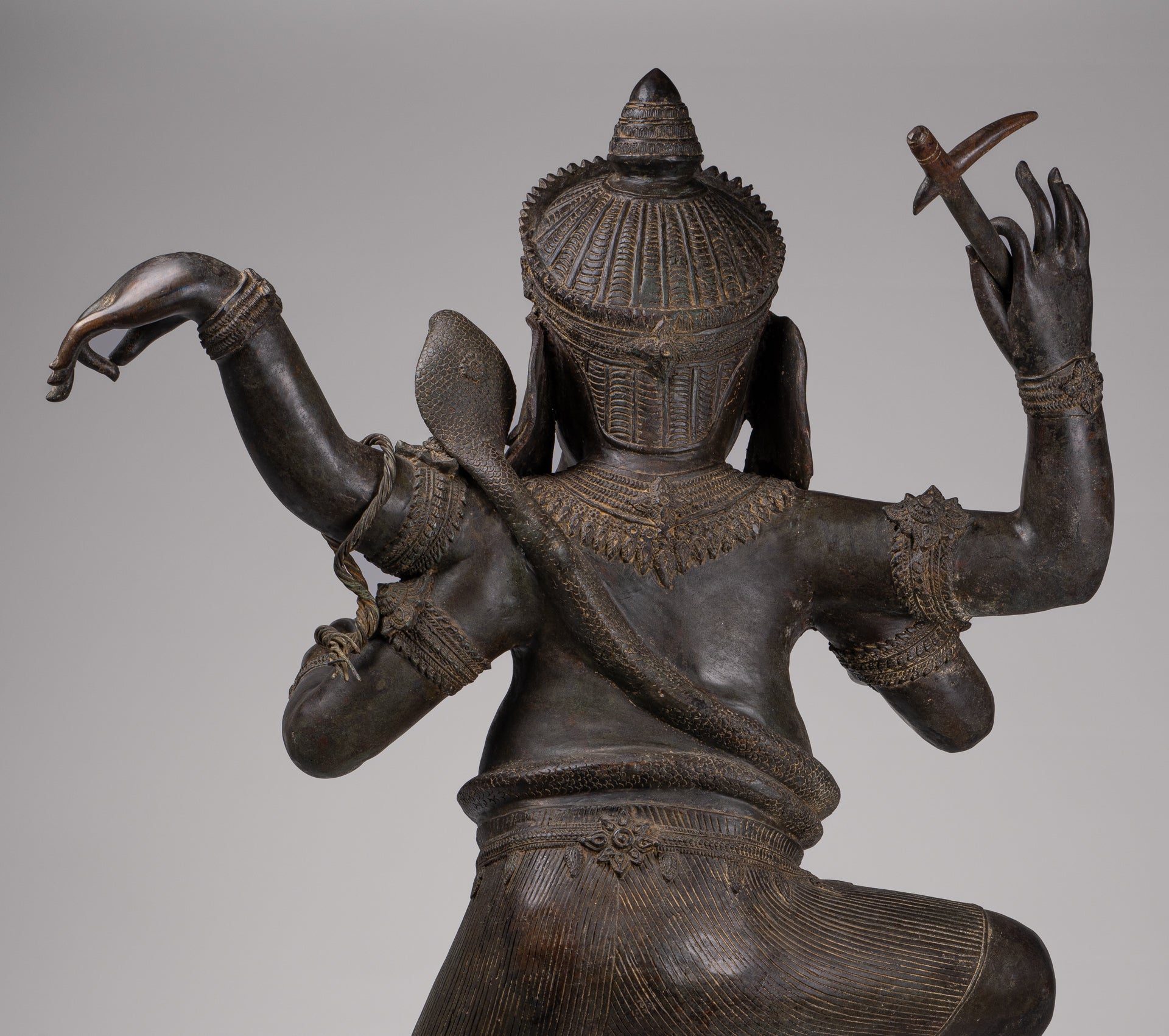 Large Ganesha Statue - Antique Thai Style Bronze Dancing Ganesh Statue - 120cm/48"