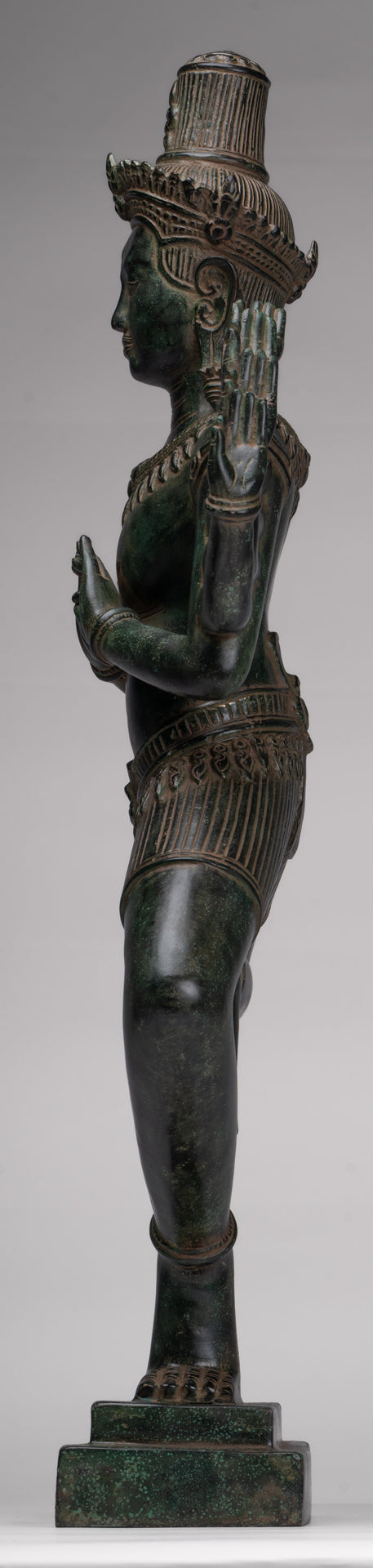 Antique Khmer Style Bronze Angkor Wat Ardhaparyanka Shiva - 10 Arms - 70cm/28"