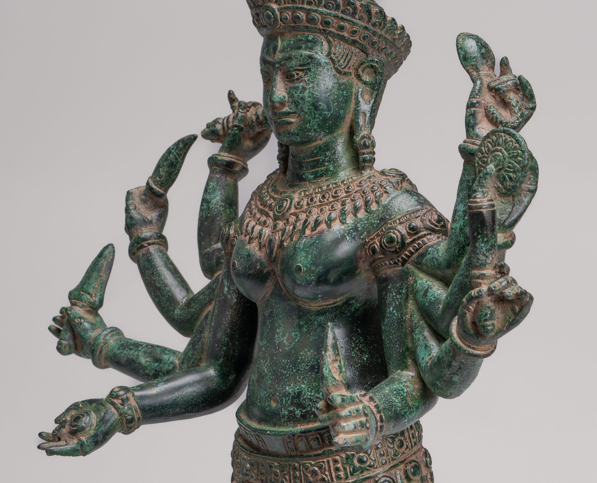 Deity Statue - Antique Khmer Style Bayon Prajnaparamita Statue / Goddess - 65cm/26"