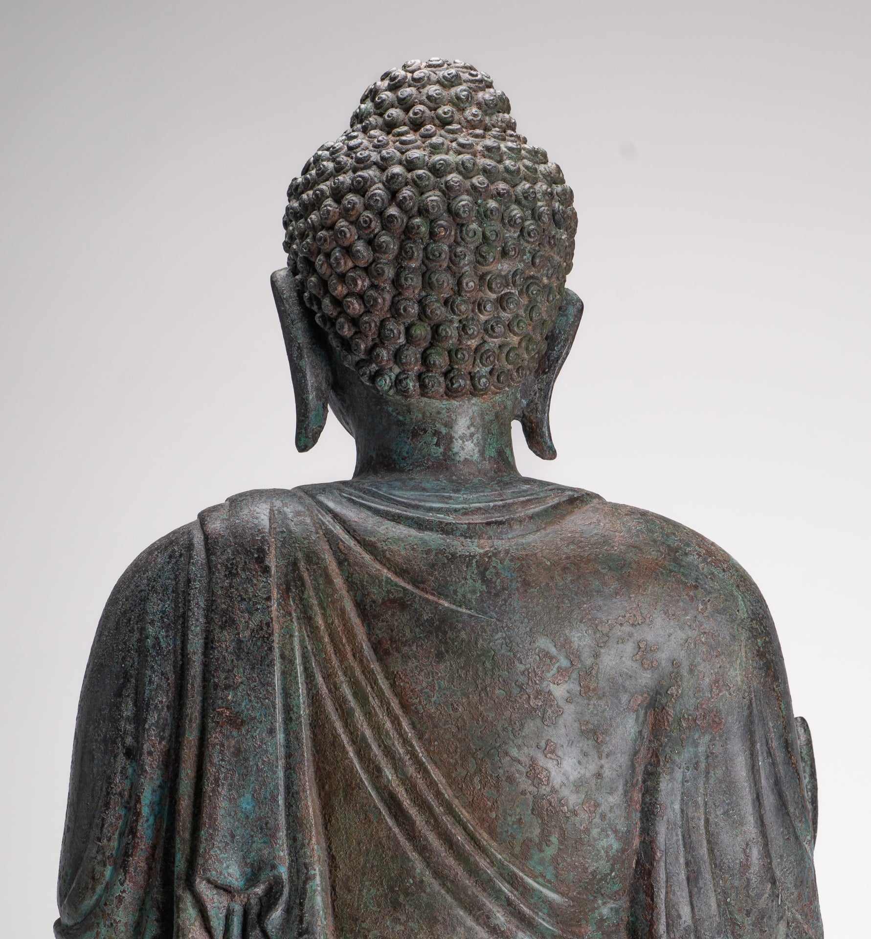 Masterpiece Antique Tibet Style Seated Teaching Buddha Statue - 88cm/35"