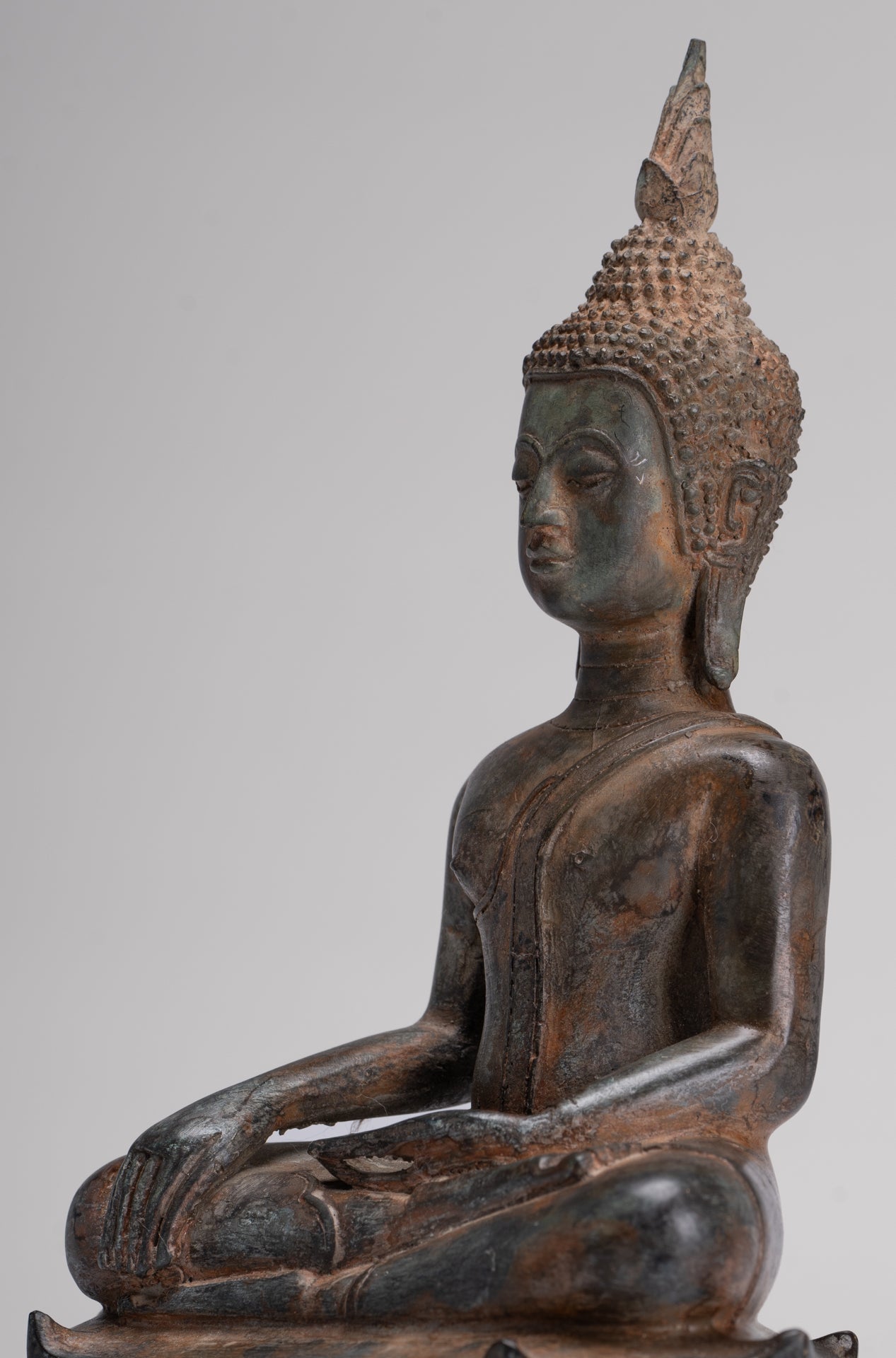 Buddha Statue - Antique Sukhothai Style Thai Enlightenment Buddha Statue - 23.5cm/9"